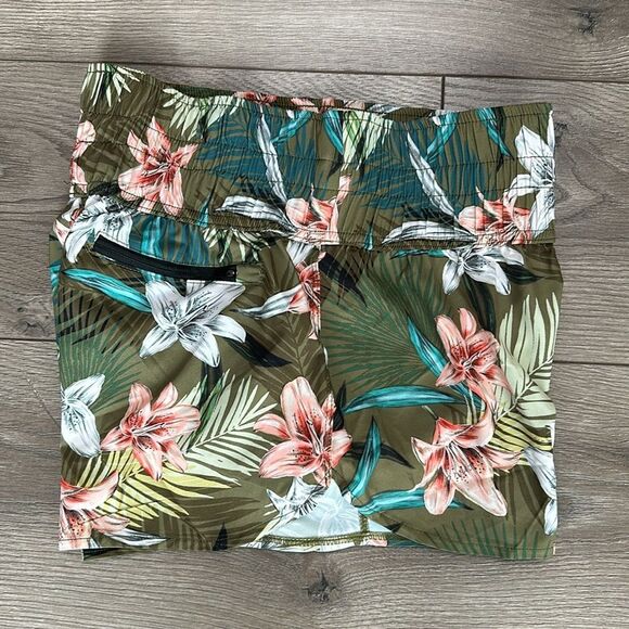 Hurley 2.5” High Waist Vintage Palm Pine Grove Print Swim Boardshorts Size XS - Picture 4 of 12